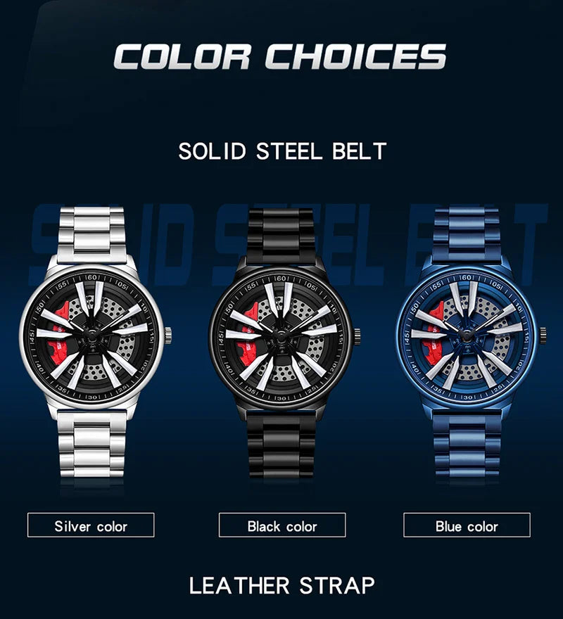 Rotating Car Wheel Watch with Leather Strap for Men - Premium Watches from Dressmycell.com - Just $43! Shop now at Dressmycell.com Rotating Car Wheel Watch with Leather Strap for Men - Premium Watches from Dressmycell.com - Just $43! Shop now at Dressmycell.com